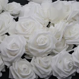 10pcs-100pcs White PE Foam Rose Flower Head Artificial Rose For Home Decorative Flower Wreaths Wedding Party DIY Decoration281y