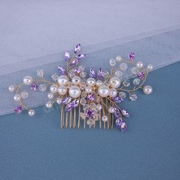 Green Crystal Hair Comb Fancy Rhinestone Hair Accessories Wedding Bride Hair Jewellery Glitter Headdresses Women Princess Bijoux