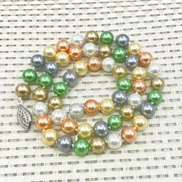Chains 8mm Round Multicolor Shell Pearl Necklace Fashion Jewellery Making Design Women Girls Christmas Gifts DIY Neck Wear Accessories