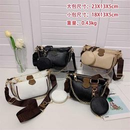 Brand 3pcs set pochette accessories handbag bag leather flower fashion women's shoulder crossbody bag ladies purse bags265e