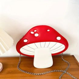 Duffel Bags Mushroom Shaped Crossbody Bag Kawaii Chain Shoulder PU Leather Lovely Coin Purse For Girl