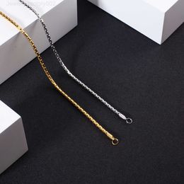 Cross-border Stainless Steel Chain Titanium Steel Necklace Square Bead Interlocking Chain Men's and Women's Pendant Chain