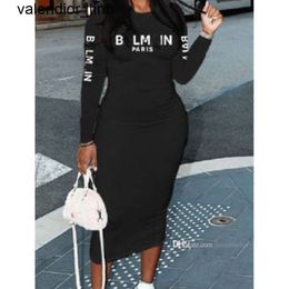 New 24ss Slim Fit Dress Women Designer fashion brand Long Sleeve Dresses Skims Autumn Fall Fashion Bodycon Sexy Slim Sling Letter Printed Clothes womens mens Dress