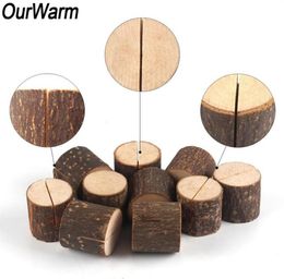 OurWarm 502010pcs Natural Wooden Table Number Stand Place Name Memo Card Holder Seat Folder Rustic Wedding Party Decoration249w2289507