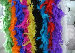 10pcs 200cmpcs white black orange red pink blue green purple yellow Feather Boas 80gram Chandelle Feather Boas Marabou Feather Bo5260820