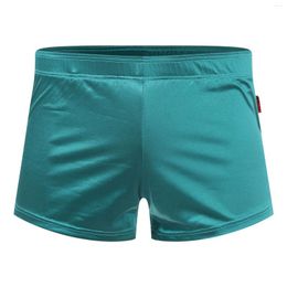Men's Swimwear Mens Swimsuit Satin Boxer Shorts Underwear Swimming Trunk Widen Crotch Lining Athletic Loungewear Pajamas Bottom