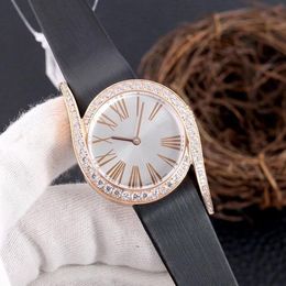 New Fashion Diamond Watch Simple Women's Watch Imported Leather Imported Japanese Quartz Movement Sapphire Glass Diameter 33m230k