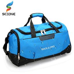 Stuff Sacks Large Sports Gym Bag With Shoes Pocket MenWomen Outdoor Waterproof Fitness Training Duffle Travel Yoga Handbag 231208