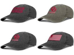 Oklahoma Sooners Flag Football Red Unisex denim baseball cap custom design your own personalized stylish hats logo football old Pr3241001