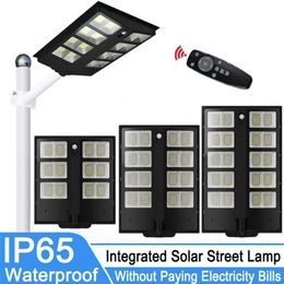 LED Solar Street Lamps Remote Control PIR Motion Sensor Wall Light Waterproof Telescopic Rod Garden Lights for outdoor lighting255s