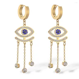 Dangle Earrings Retro Luxury Zircon Demon Eye Chain Tassel For Woman Jewelry