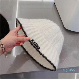 Stingy Brim Hats Mi Display Face Small Rabbit Hair Fisherman Hat For Women Autumn-Winter Warm Big Head Basin White Plain Wool