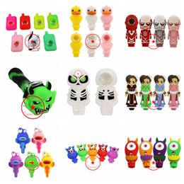 Latest Colorful Lovely Silicone Hand Pipes Glass Filter Nine Holes Screen Bowl Portable Herb Tobacco Cigarette Holder Smoking Pocket Handpipes DHL