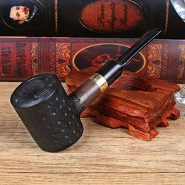 1pc, New Ebony Wood Carved 9mm Straight Tobacco Tube, Smoking Tube, Wooden Tube, Gift For Smoker Fathers