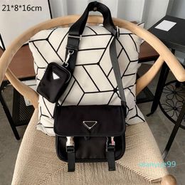 2022 Mens Black Briefcases Designer Nylon Shoulder Bags Fashion Crossbody Triangle Messenger Bag3058