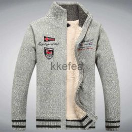 Men's Sweaters Fleece Warm Man Sweater Wool Liner Winter Cardigan Thicken Overcoat Casual Cotton Black White Red Mens Winter Jacket J231211