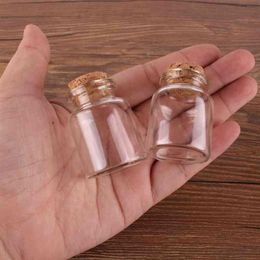 24pcs 30 40 17mm 15ml Mini Glass ing Bottles Tiny Jars Vials With Cork Stopper wedding gift 210330242n