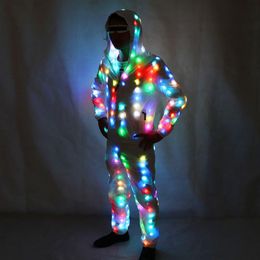 LED Luminous Couple Suit Unisex LED Luminous Jacket Christmas Halloween party Cospaly Costume for Electronic Music Festival182c
