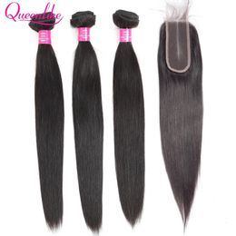 Synthetic Wigs Queenlike Brazilian Raw Hair Weave Bundles With 2x6 Deep Kim Closure Remy Human Hair Weft 3 Straight Hair Bundles With Closure 231211