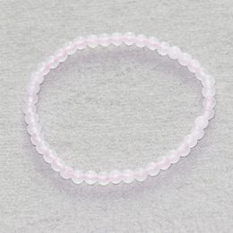 MG0002 Whole 4 mm Rose Quartz Bracelet Mini Gemstone Pink Crystals Bracelet Women's Yoga Energy Protection Jewelry297m