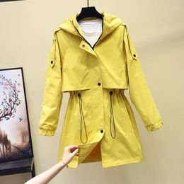 Women's Jackets Hooded Nice Autumn Causal Windbreaker Women Basic Coats Zipper Long Famale Outerwear R1104