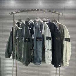 Stones Island 2023 Designer Jacket Heavy Industries Wash Badge Denim Jackets and Jackets Cross Border Couple Island 210 798