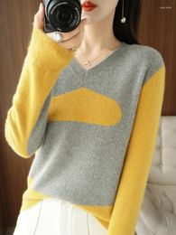 Women's Sweaters Pullovers Spring Autumn Women Clothing 2023 Fashion Merino Wool Jumper Sweater V-Neck Full Sleeve Designer Knitwear