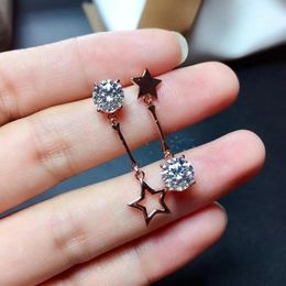 Kolye Kolyeler D VVS Stil Öneri Lady Ear Nails 925 STERLING Gümüş Yüksek Sertlik Elmas Yedekleri 231208