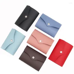 Card Holders Package Solid Colour Leisure Simple Multi-card PU Bank Document