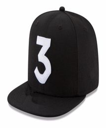 2017 Popular chance the rapper 3 Hat Cap Black Letter Embroidery Baseball Cap Hip Hop Streetwear Strapback Snapback Sun Hat Bone5276565
