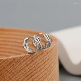 Hoop Earrings Geometric Silver Color Temperament Woven Twist For Woman Girls Simple Accessories Korean Fashion Jewelry