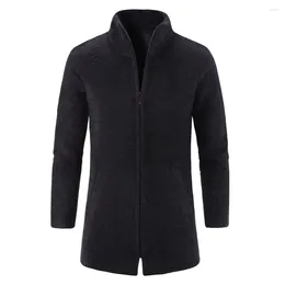 Men's Trench Coats Men Coat Polyester Cotton Regular Slight Stretch Solid Colour Stand Collar Top Vacation Cardigan Windbreaker