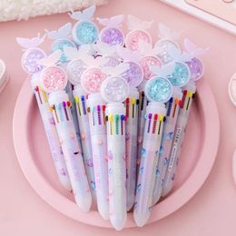 Pcs Cartoon Multicolor Ballpoint Pen Color Creative Ball Pens Elementary Fresh Student Prize Small Gift Office Supplies