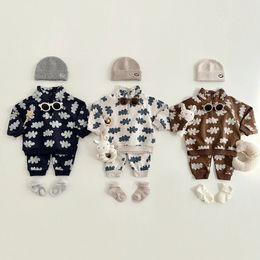 Clothing Sets Baby Boys Children Cloud Print Zipper Sweatshirt Kids Clothes Girls Cotton Long Sleeve Pullover TopsPant Suits 231211