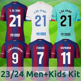 23 24 Barca Swoosh Soccer Jerseys-F. de Jong, Ferran, Lewandowski Editions.Premium for Fans - Home, Away, Third Kits, Kids' Collection. Various Sizes & Customization Options