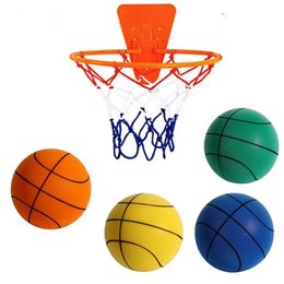 Balls Silent Basketball Squeezable Mute Bouncing Ball High Density Foam Sports Ball Dia 22/18cm Bounce Football Sports Toys 231212
