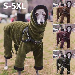 Dog Apparel Winter Sweater High Neck Jacket Pet Coat Headshirt Large jumpsuit Thick and Warm Four Legs Long Sleeve Windbreaker 231212