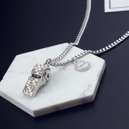New trend Korean diamond whistle pendant sweater chain whistle necklace female Jewellery temperament fashion Jewellery long necklace220H