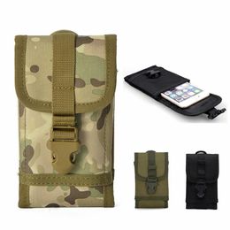 Tactical Backpack Molle Bag Phone Belt Pouch 600D Nylon Phone Cases Outdoor Camouflage Hiking Hunting Camping Travel Waist Bag255E