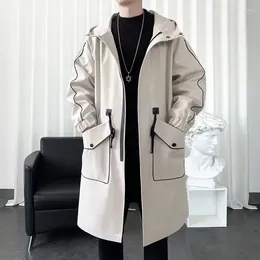 Men's Trench Coats Long Coat Autumn Winter Hooded Korean Version Of Loose Shaped Cape Super Cool Ful