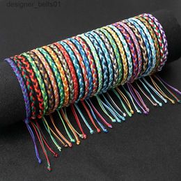 Charm Bracelets Multi Color Waterproof Wax Thread Braided Bracelets For Women Men Tibetan Buddha Lucky Bracelet Couple Bangle Friendship JewelryL231214
