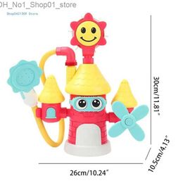 Bath Toys 85WA Baby Bathtub Toy for w/ Shower for Head Water Sprinkler Bath Toy Indoor Water Playing Cartoon Castle Toy for Kids Boys Q231212