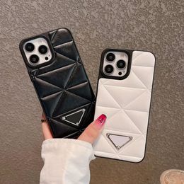 Triangle Phone Case Designer iPhone Case for iPhone 15 Pro Max Cases Apple iPhone 14 Pro Max 13 12 13promax 12promax Phonecase Luxury PU Leather Quilted Cover Cases