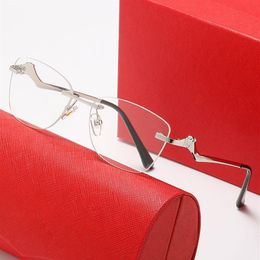 Designer Sunglasses Frames Fashion Sunglass Women Mens Irregular Silver Metal Frame Optical Prescription Glasses Eyewear Brand Gla2346