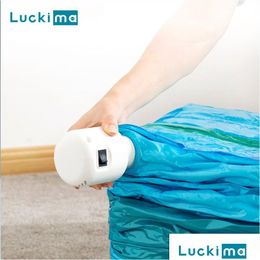 Storage Bags 220V 55W Powerf Vacuum Pump For Home Organiser Travelling Clothes Storage Bag Electric Sealer Hine Space Saver Fast Drop D Dhmqd