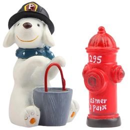 Christmas Decorations Dog Hydrant Fire Puppy Pee Post Statue Ornament Training Garden Dogs Resin Sculpture Miniature Figurines Mini Animal Figure Yard 231211