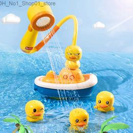 Bath Toys Baby Bath Toys Electric Duck Bath Game Spray Water Floating Shower Toy Bathtub Faucet Sprinkler Small Duck Toy for Kids Gift Q231212