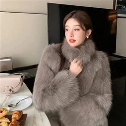 Women's Fur Loose Temperament Beautiful Imitation Short Mao Coat In Autumn And Winter Women Thickened Young Ladies Outerwear