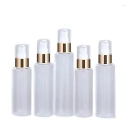 Storage Bottles 100ml 120ml 150ml 25pcs Mist Spray Bottle 4oz Atomizer Gold Black Pump Empty Frost Cosmetic Packaging PET Plastic Refill