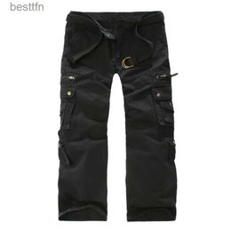 Men's Pants Men's Cargo Pants lti Pocket Overalls Casual Pants Tactical Commandos Styles Loose Full Length Casual Trousers Plus SizeL231212